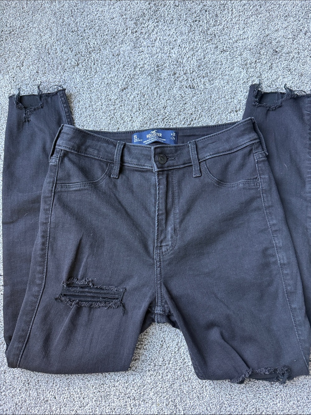 Hollister Black Skinny Distressed Jeans